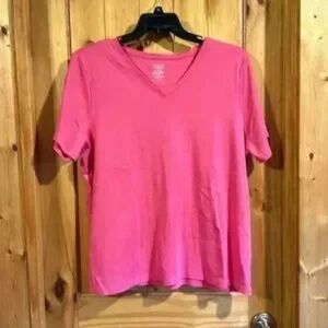 Pink V-Neck Women's Top